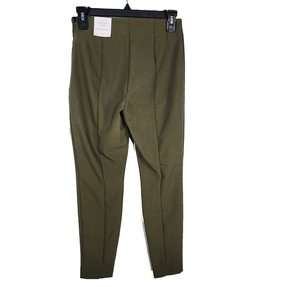 Talbots Portland Pant Womens Size 2P Slim Leg Olive Green Ankle Flat Front NWT - Picture 2 of 12
